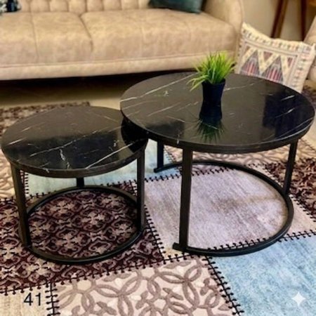 طاولة شايش قطعتين "ارجل اسود" <br> <span class='text-color-warm'>سيتوفر قريباً</span>